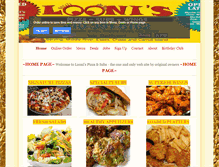 Tablet Screenshot of loonispizza.com